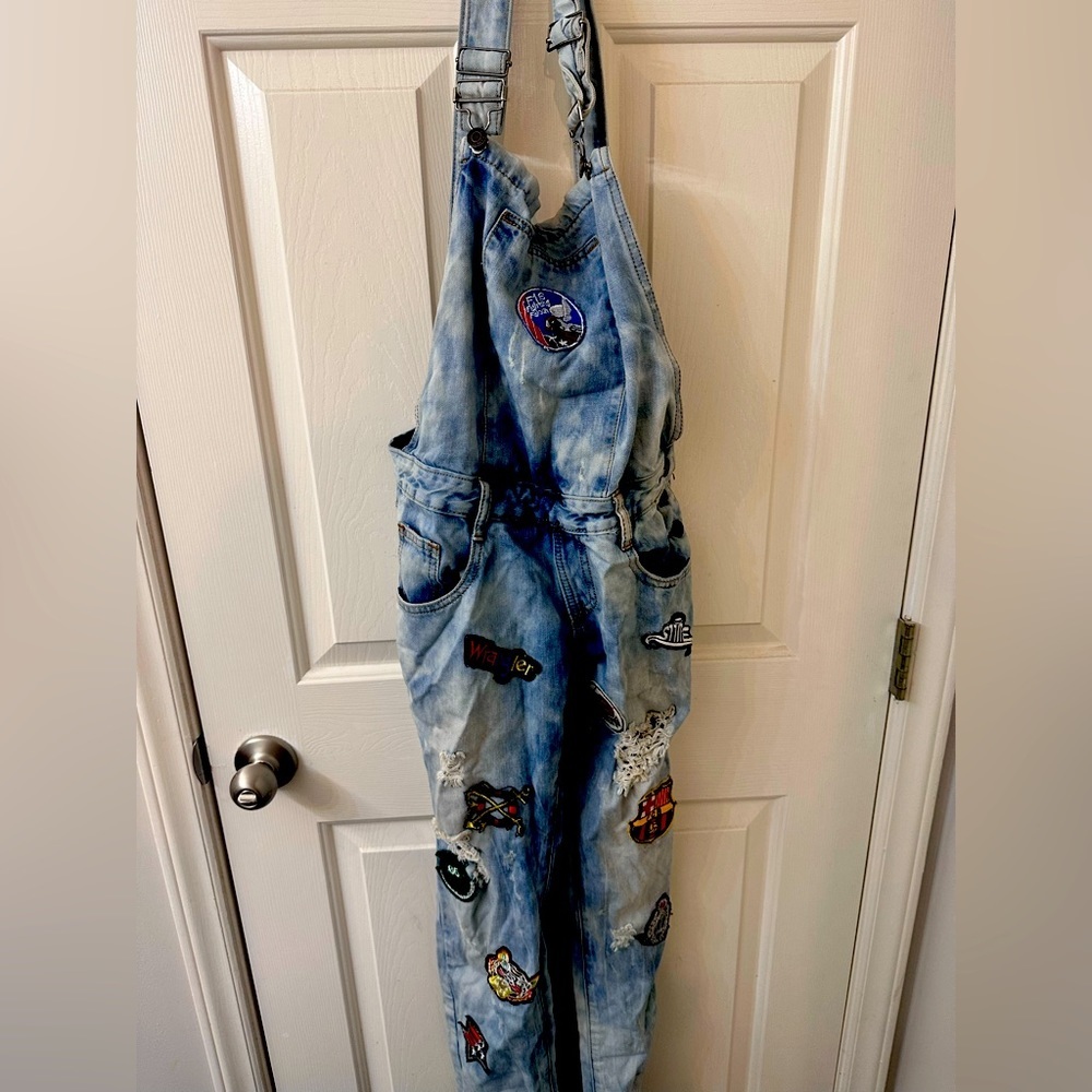 Machine Nouvelle Mode Patched Overalls, Sz 26